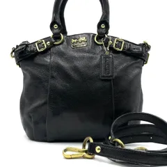 美品● コーチ COACH 2way マディソン ハンドバッグ ショルダーバッグ ロゴ金具 ブラック レザー Y2K