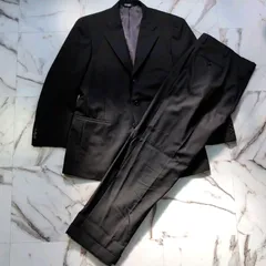 80~90s Polo by Ralph Lauren 3角タグ テーラードジャケット スラックス セットアップ スーツ 上下 ウール 3B 2タック AB6(L~XL) ブラック 総裏