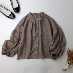 ◯ green label relaxing グリーンレーベルリラクシング ユナイテッドアローズ シアー ギャザー ハオリ ブラウス 羽織 モカ グレージュ系(57K＋7389)26H