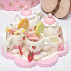 おままごとセット 人気女の子おもちゃ お茶セット 木のおもちゃ 収納ボックス 知育玩具 誕生日プレゼント クリスマスギフト 贈り物のサムネイル