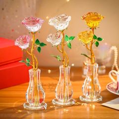 プリンセス薔薇姫様専用】天然石ローズクォーツの薔薇 置物NO.050514