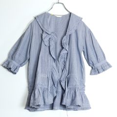 ピンクハウス♡セーラーカラー♡半袖ブラウス♡ギンガムチェック♡ブルー ピンクハウス♡セーラーカラー♡半袖ブラウス♡ギンガムチェック