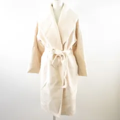 ジーユー GU ショールカラーロングコート 長袖 ベージュ S *A329