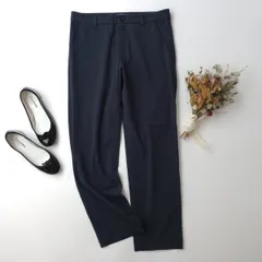 evam eva エヴァムエヴァ cottonコットン テーパードパンツ 日本製 1 ネイビー 紺(57K＋7931)26H