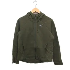 プーマ PUMA 国内正規品 ジップアップ パーカー フーディー ロゴマーク コットン 綿 L カーキ /FT26
