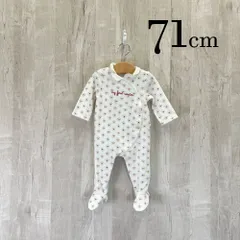 ap11513 OBAiBi オバイビ BABY ベビー ロンパース 70 9M 71cm ホワイト 総柄 花柄 カバーオール 長袖 9ヶ月 OBAÏBI