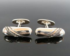 ☆美品豪華☆【金K18☆SV925】Tiffany コンビシグネチャー カフス