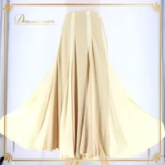 社交ダンス 衣装 スタンダード スカート レッスンウェア 練習着 オールシーズン シャンパンゴールド系 無地 光沢感 シンプル 華やか ベージュ系 ダンスウェア スカートエレガント ストレッチ素材 薄手 おしゃれ 膝丈 丸みシルエット