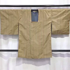 着物・雨コート・縞・ベージュ系地・No.200701-1971・梱包サイズ60