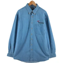 古着 00年代 ランズエンド LANDS' END 長袖 ボタンダウンデニムシャツ USA製 メンズL相当/eaa514169