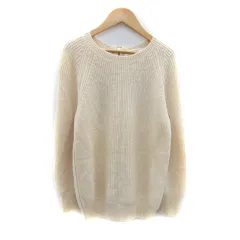 ティアラ Tiara ニット セーター 長袖 ラウンドネック 無地 アイボリー /SY45