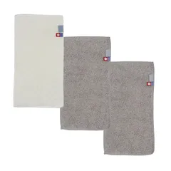 【在庫処分】今治タオル ハーフハンカチ ファースト 認定 13×25㎝ 3枚組(シルバー2枚・ホワイト1枚)ゆるふわ特殊糸 日本製 綿100%