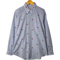 古着 ブルックスブラザーズ Brooks Brothers Est.1818 総柄 シアサッカー 長袖 ボタンダウンストライプシャツ メンズL相当/eaa531106