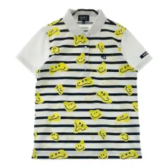 サイズ：1 PEARLY GATES パーリーゲイツ  半袖ポロシャツ ボーダー ニコちゃん 総柄 ホワイト系 [240101603353] ゴルフウェア レディース ストスト