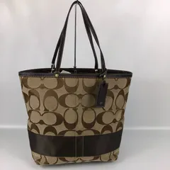 美品 コーチ トートバッグ シグネチャー キャンバス×レザー