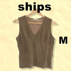 SHIPS シップス トップス タンクトップ Ｖネック カジュアル レディース ブラウン M