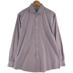 古着 ブルックスブラザーズ Brooks Brothers Est.1818 REGENT ワイドカラー 長袖 コットンストライプシャツ メンズM相当/eaa541284