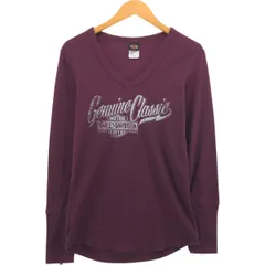 古着 ハーレーダビッドソン Harley-Davidson Vネック ロングTシャツ ロンT レディースL相当/eaa547483