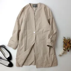 A DAY IN THE LIFE UNITED ARROWS ユナイテッドアローズ ノーカラー キーネック メタルボタンコート 36/S ベージュ(62E＋7368)26H