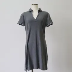 古着 トミーヒルフィガー TOMMY HILFIGER Vネック 襟付き ハーフ丈 半袖 ポロシャツワンピース レディースL相当/eaa557576