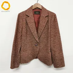 #wnc レリアン Leilian ジャケット 11 茶 赤 ベージュ シルク混 アルパカ混 レディース [975560]