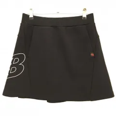 【超美品】ニューバランスゴルフ スカート 黒×白 後ろボックスプリーツ ウエストゴム＆調節紐 レディース 1(M) ゴルフウェア New Balance