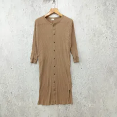 URBAN RESEARCH DOORS アーバンリサーチドアーズ ロング カットソー カーディガン ワンピース スリット リブ 生地 リラックス ベージュ Oneサイズ ◎_〇□☆