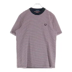 FRED PERRY (フレッドペリー) FINE STRIPE T-SHIRT ファインストライプ半袖カットソー 半袖Tシャツ ブラック/ピンク M6581 T89 01885 423