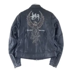 HARLEY DAVIDSON (ハーレーダビッドソン) Single Riders Jacket 97082‐12VW スタッズロゴ シングルライダースジャケット レザージャケット ブラック レディース