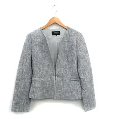 コムサイズム COMME CA ISM ノーカラー ジャケット コットン 11 ブラック 黒 /KT23