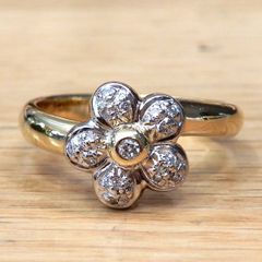 K18 ダイヤモンド リング D1.00ct 5.7g フラワーモチーフ 12号 - メルカリ
