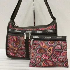 8489　LeSportsac レスポートサック　ショルダーバッグ　デラックスエブリデイ　ペイズリー　ピンク　カーキ　レディース　軽量　カジュアル　シンプル