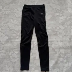 アディダス AEROREADY ランニング ロングタイツ J/L 黒 3ストライプ