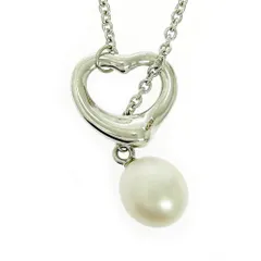 【中古】TIFFANY&Co. ティファニー シルバー パール オープンハート ラリアット ネックレス 7.6g 925刻印 531194 ネックレス