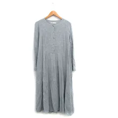 ザラ ZARA シャツ ワンピース ロング 長袖 シンプル L グレー 灰 /KT15