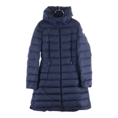 MONCLER (モンクレール) 18AW FLAMMETTE フラメッテ ワッペンロゴ ジップアップ ロングコートダウンジャケット レディース ネイビー D20934993105 54155