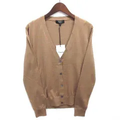 セオリー Theory スーパーピューマ ニット Vネック カーディガン 長袖 SUPER PIUMA VNECK CARDI キャメル S 9303709 美品