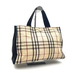 BURBERRY LONDON バーバリーロンドン　ノバチェック総柄　トートバッグ　キャンバス　ベージュ×ブラック　イタリア製　刻印あり　高級　ラグジュアリー
