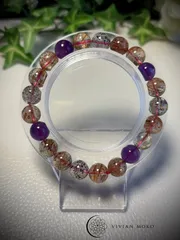 💎天然石✨️ 高品質✨️スーパーセブン（星屑スーパーセブン×紫の守護） ブレスレット  （透明度抜群） レディース＆メンズ   E784