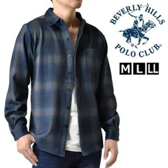 BHPC チェックシャツ《60ブルーオンブレ》新品 未使用 メンズ チェック柄プリント 裏フリース ストレッチ 暖 保温 レギュラー衿【C8R】【ゆうパケット】ファッション メンズ M L LL 冬