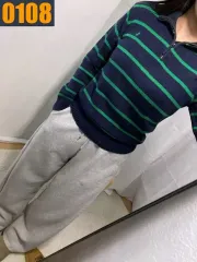 POLO ポロ ラルフローレン ストライプ ニット ハーフジップ