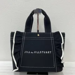 8487　JILL by JILLSTUART　ジルバイジルスチュアート　ハンドバッグ　トートバッグ　ブラック　黒　キャンバス　フリル　サイドフリル　レディース　きれいめ　シンプル