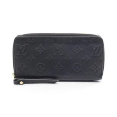 ルイ・ヴィトン LOUIS VUITTON ラウンド長財布 ジッピーウォレット モノグラムアンプラント ノワール M61864 ノワール レザー ジッピー・ウォレット レディース