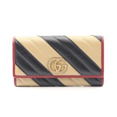 グッチ GUCCI 二つ折り長財布 GGマーモント 573809 ブラック/ベージュ