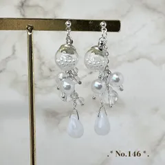 No.146　パール　ガラスドーム　ピアス/イヤリング