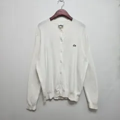 LACOSTE コットン Vネック カーディガン
