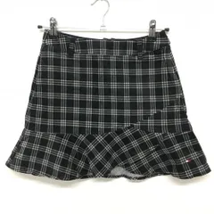 【超美品】トミーヒルフィガーゴルフ スカート 黒×グレー チェック コーデュロイ風生地   レディース S ゴルフウェア Tommy Hilfiger Golf