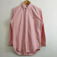 Polo by Ralph Lauren ポロ バイ ラルフ ローレン ボタンダウン シャツ 長袖 BD コットン オックスフォード ワンポイント ポニー 刺繍 メンズ サイズ 37-80 ピンク系 A443