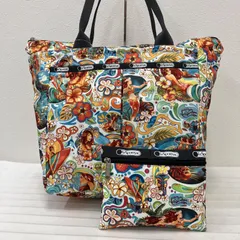 8577　LeSportsac レスポートサック　トートバッグ　ハンドバッグ　ハワイ　限定　ポーチ　レディース　花柄　フラワー　ハイビスカス　フラガール　サーファー
