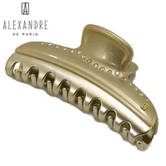 【新品】アレクサンドル ドゥ パリ タイムレス ヘアクリップ ヴァンドーム Lクリップ ラージ スワロフスキー・ペイダー（ゴールド）  フランス製 ALEXANDRE DE PARIS VENDOME LARGE ICCL-12832-03-X3
